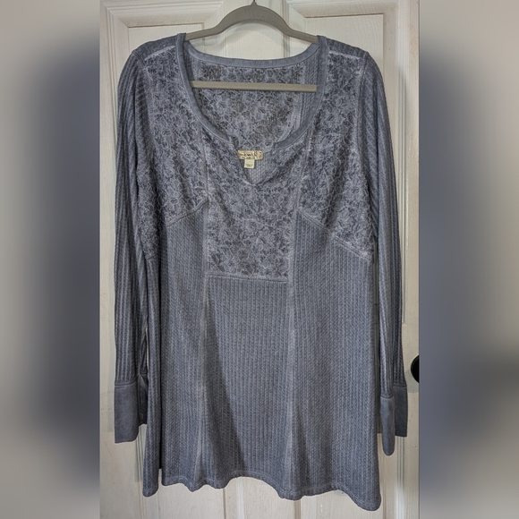 One World Women's‎ Gray Long sleeve Top 0066 - Picture 1 of 3
